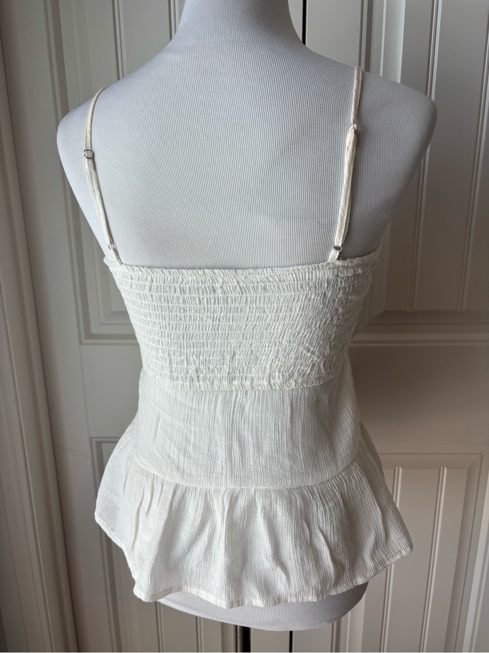 Timing Cream Smocked Ruffle Tank Top - Picture 2 of 5